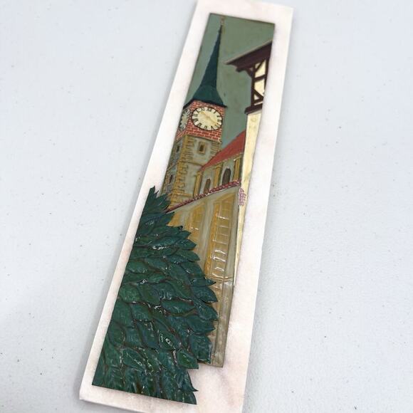 Vintage Handmade Painted Cutout Metal Wall Art "Kirche" Wurttemberg Germany - Picture 2 of 9